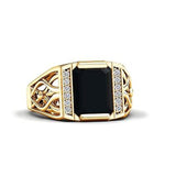 Sterling silver 10K 14K 18K Gold Emerald Cut 4 Carat Mens Gemstone Engagement Ring Promise Ring for Men
