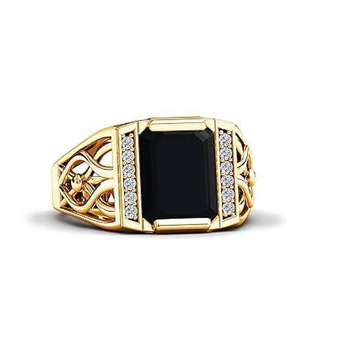 Sterling silver 10K 14K 18K Gold Emerald Cut 4 Carat Mens Gemstone Engagement Ring Promise Ring for Men