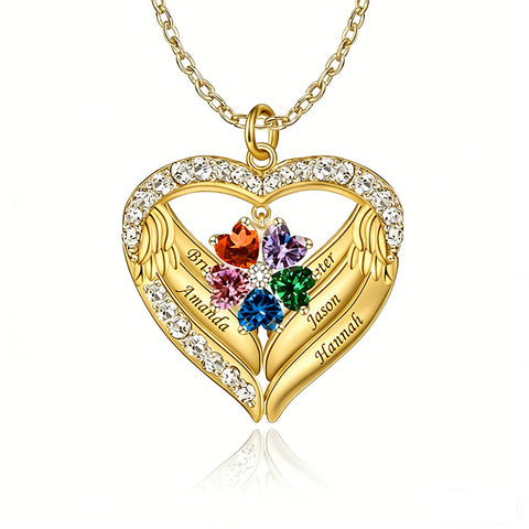 Copper Sterling Silver Simulated Birthstone Name Pendant Necklace for Mom