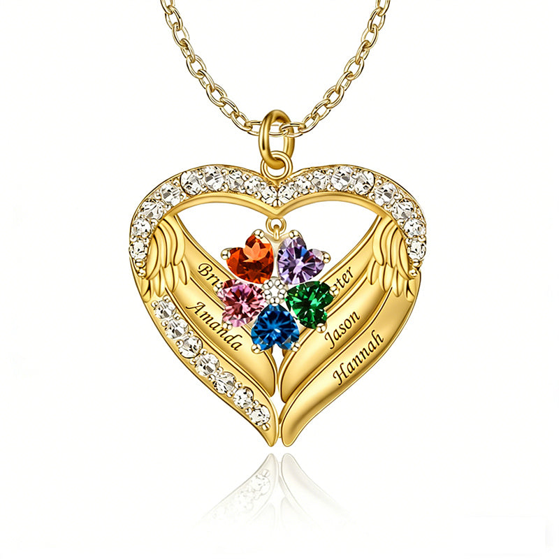 Copper Sterling Silver Simulated Birthstone Name Pendant Necklace for Mom