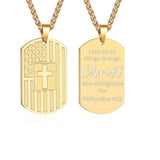 Stainless Steel American Dog Tag Pendant Necklace for Men