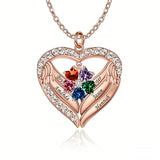 Copper Sterling Silver Simulated Birthstone Name Pendant Necklace for Mom