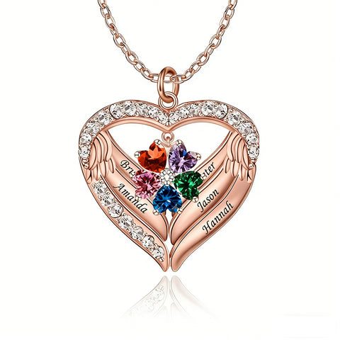 Copper Sterling Silver Simulated Birthstone Name Pendant Necklace for Mom