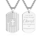 Stainless Steel American Dog Tag Pendant Necklace for Men