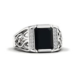 Sterling silver 10K 14K 18K Gold Emerald Cut 4 Carat Mens Gemstone Engagement Ring Promise Ring for Men