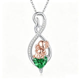 Sterling Silver 12 Month Birthstone Infinity Heart Animal Pendant Necklace Christmas Birthday Jewelry Gift