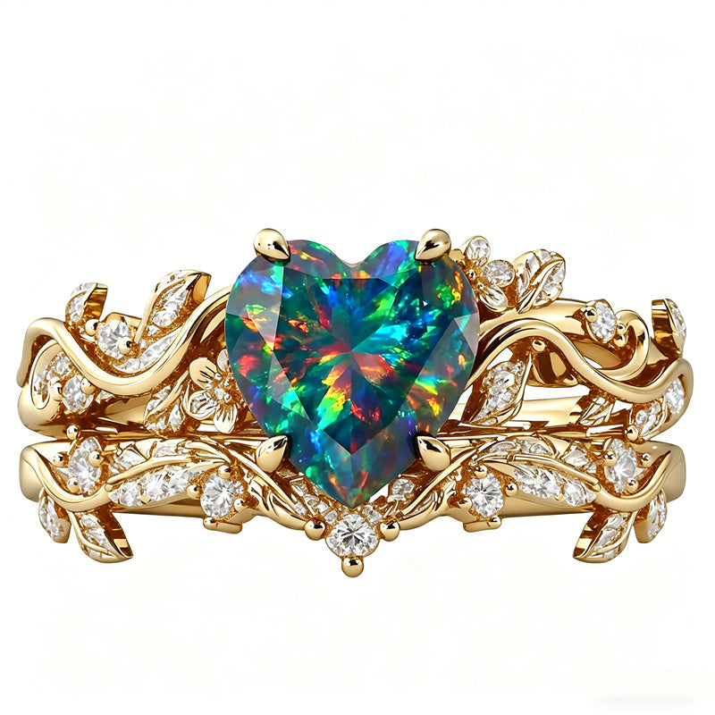 Sterling Silver 10K  14K  18K  Gold Personalized Engraved Black Opal Engagement Wedding Promise Ring for Her
