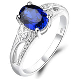Sterling Silver Oval Shaped 8X6 MM Gemstone Ring Leaf Engagement Ring for Women