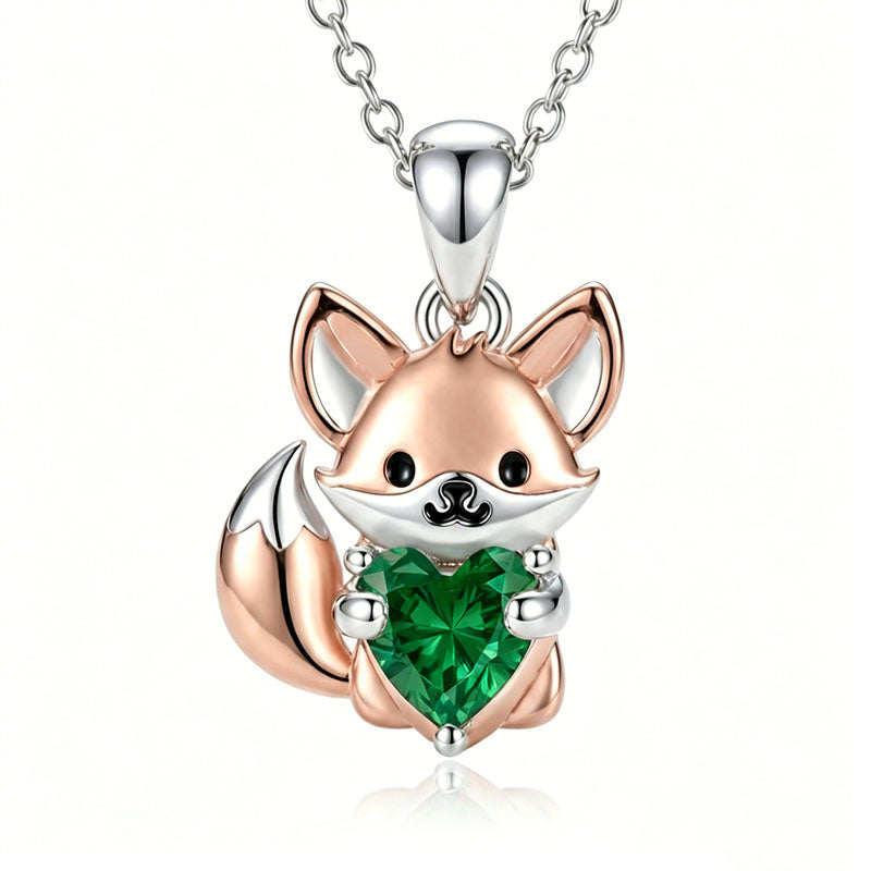 Sterling Silver 12 Month Birthstones Hedgehog Pug Fox Otter Pendant Necklace Gifts for  Birthday, Christmas, Graduation