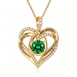 14K Gold Plated Heart Birthstone Infinity Necklace Christmas Valentine Birthday Gift