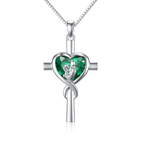 Sterling Silver Father Daughter Heart Pendant Necklace from Dad Gift for Daughter