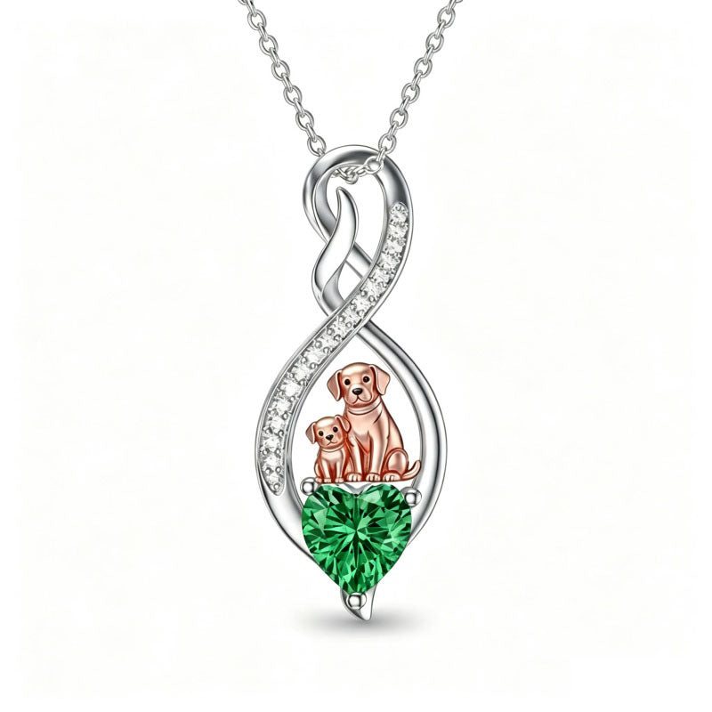 Sterling Silver 12 Month Birthstone Infinity Heart Animal Pendant Necklace Christmas Birthday Jewelry Gift