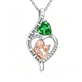 14K Gold Plated Birthstone Heart Infinity Necklace Mother's Day  Gift
