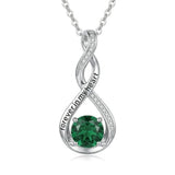 14K Gold Plated 12 Month Birthstone Infinity Twisted Pendant Necklace Mother's Day Christmas Anniversary Birthday Gift