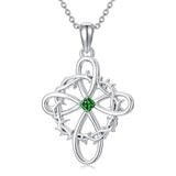 Sterling Silver 12 Birthstones Twisted Cross Necklace for Women