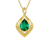 14K Gold Plated  Birthstone Celtic Knot Infinity Necklace  Birthday Christmas Jewelry Gift