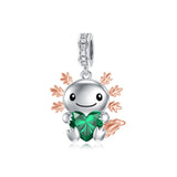 Sterling Silver Birthstone Axolotl  Bead Charm for Axolotl Lovers