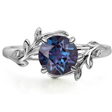Sterling Silver Round Shaped Gemstone Branch Ring
