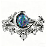 Sterling Silver 10K  14K  18K  Gold Personalized Engraved Black Opal Engagement Wedding Promise Ring for Her