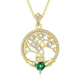14K Gold Plated  Birthstone Tree of Life Necklaces for Women