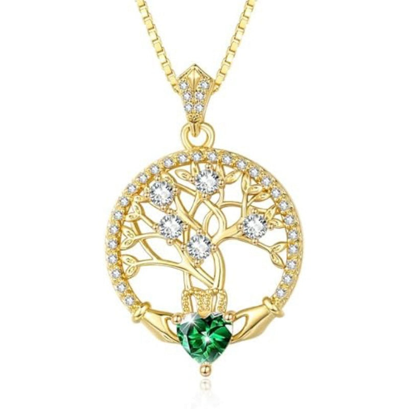 14K Gold Plated  Birthstone Tree of Life Necklaces for Women