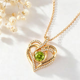 14K Gold Plated Heart Birthstone Infinity Necklace Christmas Valentine Birthday Gift