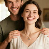 14K Gold Plated Love Heart Birthstone Necklace for Women
