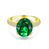 Sterling Silver Oval Ruby Sapphire Emerald Aquamarine Peridot Amethyst Engagement Rings for Women