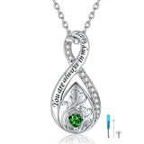 Sterling Silver Personalized Engraved Infinity Urn Necklace for Ashes