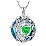Sterling Silver Birthstone Irish Celtic Tree of Life Pendant Necklace