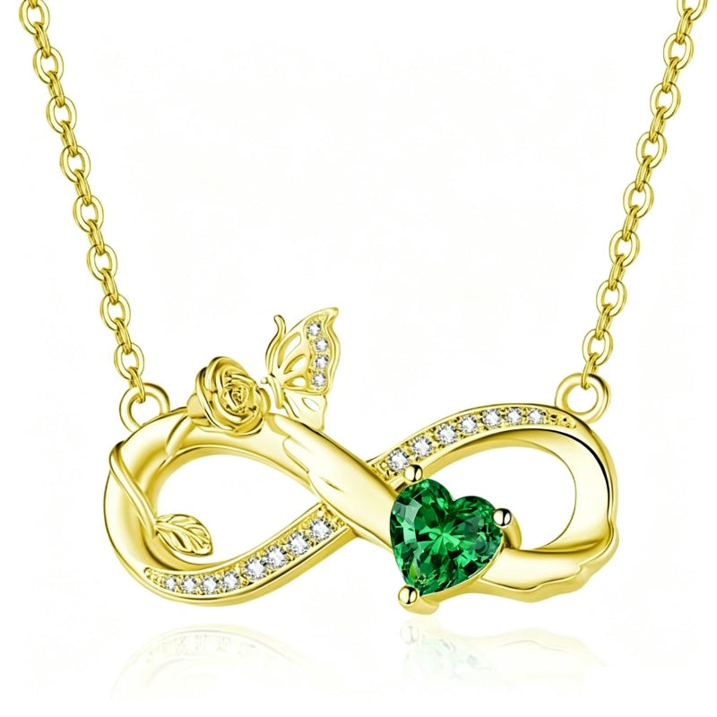 14K Gold Plated Birthstone Butterfly Necklace for Women Ideal Gift for Anniversary Christmas Birthday