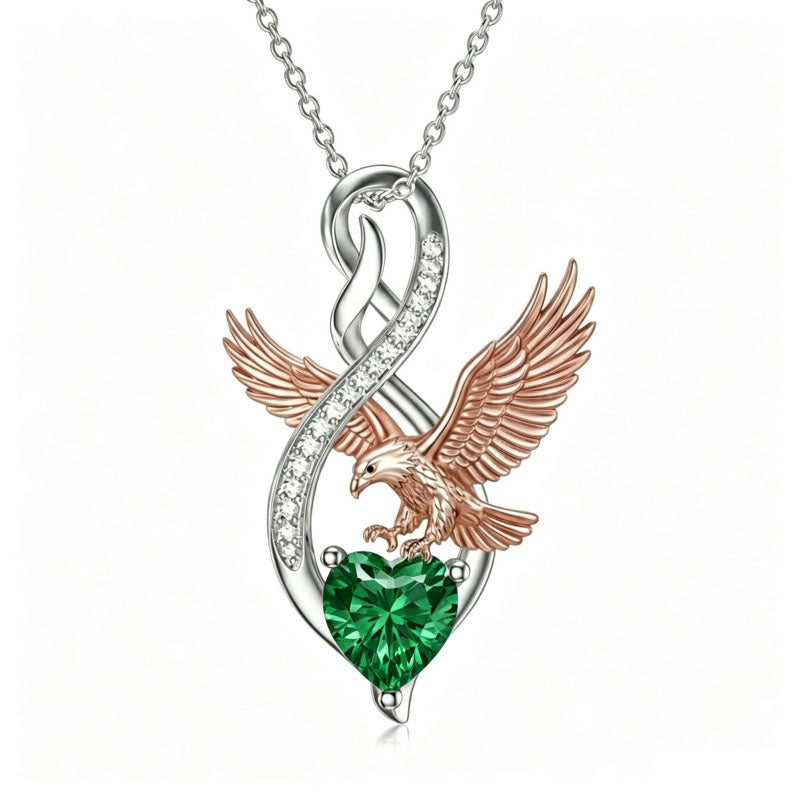 Sterling Silver 12 Month Birthstone Infinity Heart Animal Pendant Necklace Christmas Birthday Jewelry Gift