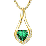 Sterling Silver 18K Yellow/White Gold Plated Forever Love Heart Infinity Pendant Necklace