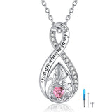Sterling Silver Personalized Engraved Infinity Urn Necklace for Ashes