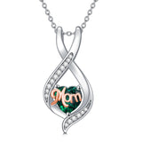 Sterling Silver Birthstone Mom Pendant Necklace Gift for Mother