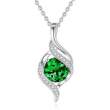 Sterling Silver Teardrop Birthstone Infinity Love Necklace for Women