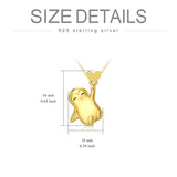 14K Gold Penguin with Heart Pendant Necklace