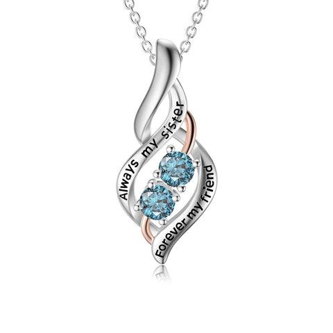 Sterling Silver Sister Necklaces Always My Sister Forever My Friend Pendant Necklace Fashion Jewelry Gifts for Women