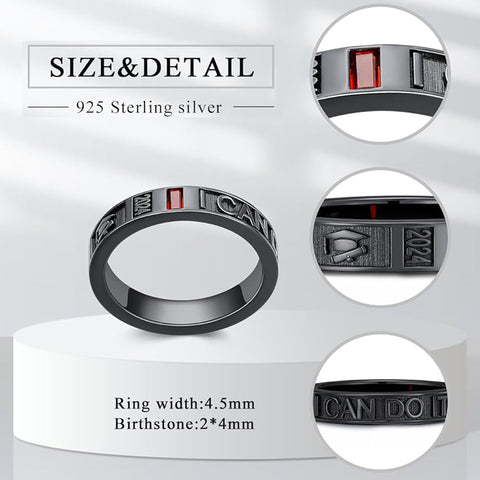 Personalied 2024 Mens Class Ring 925 Sterling Sliver Graduation Ring High School Rings for Men Birthstone College Ring