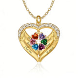 Copper Sterling Silver Simulated Birthstone Name Pendant Necklace for Mom