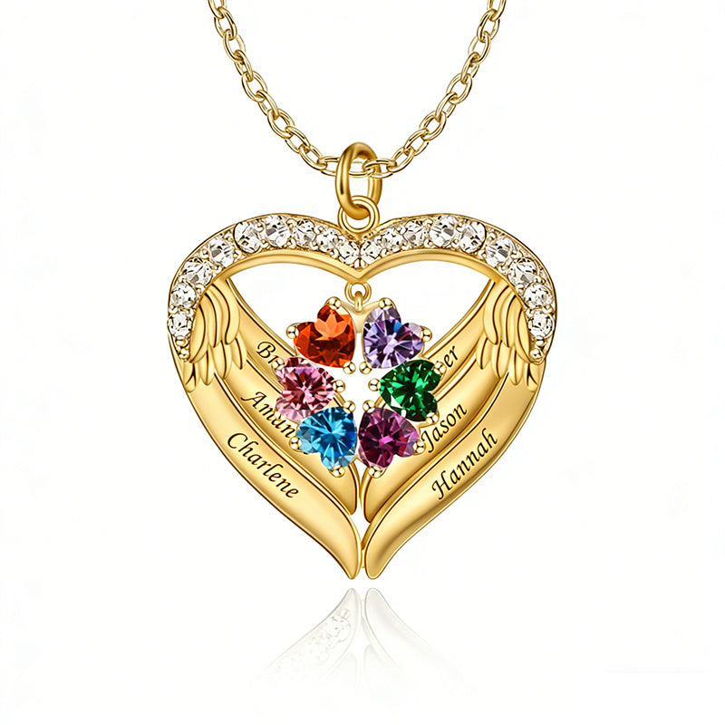 Copper Sterling Silver Simulated Birthstone Name Pendant Necklace for Mom