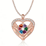 Copper Sterling Silver Simulated Birthstone Name Pendant Necklace for Mom