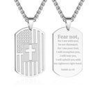 Stainless Steel American Dog Tag Pendant Necklace for Men