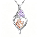 14K Gold Plated Birthstone Heart Infinity Necklace Mother's Day  Gift
