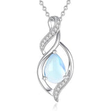 Sterling Silver Teardrop Birthstone Infinity Love Necklace for Women