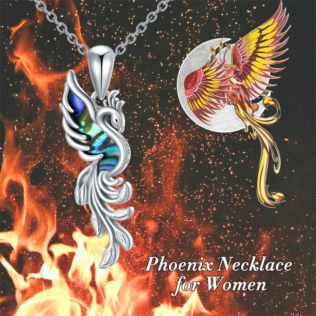 Phoenix Necklace Sterling Silver Animal Themed Jewelry Christmas Halloween Gifts For Women Girls Animal Lover