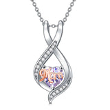Sterling Silver Birthstone Mom Pendant Necklace Gift for Mother