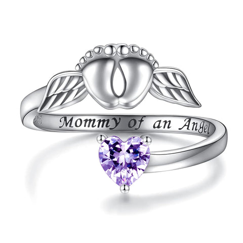 Sterling Silver Miscarriage Ring Mother Loss of Pregnancy Rings Infant Loss Jewelry Memorial Losing Child for Women Mom