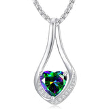 Sterling Silver 18K Yellow/White Gold Plated Forever Love Heart Infinity Pendant Necklace