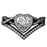Sterling Silver 10K 14K 18K Gold 1CT-4CT Heart Round Teardrop Oval Moissanite Engagement Rings Set for Women